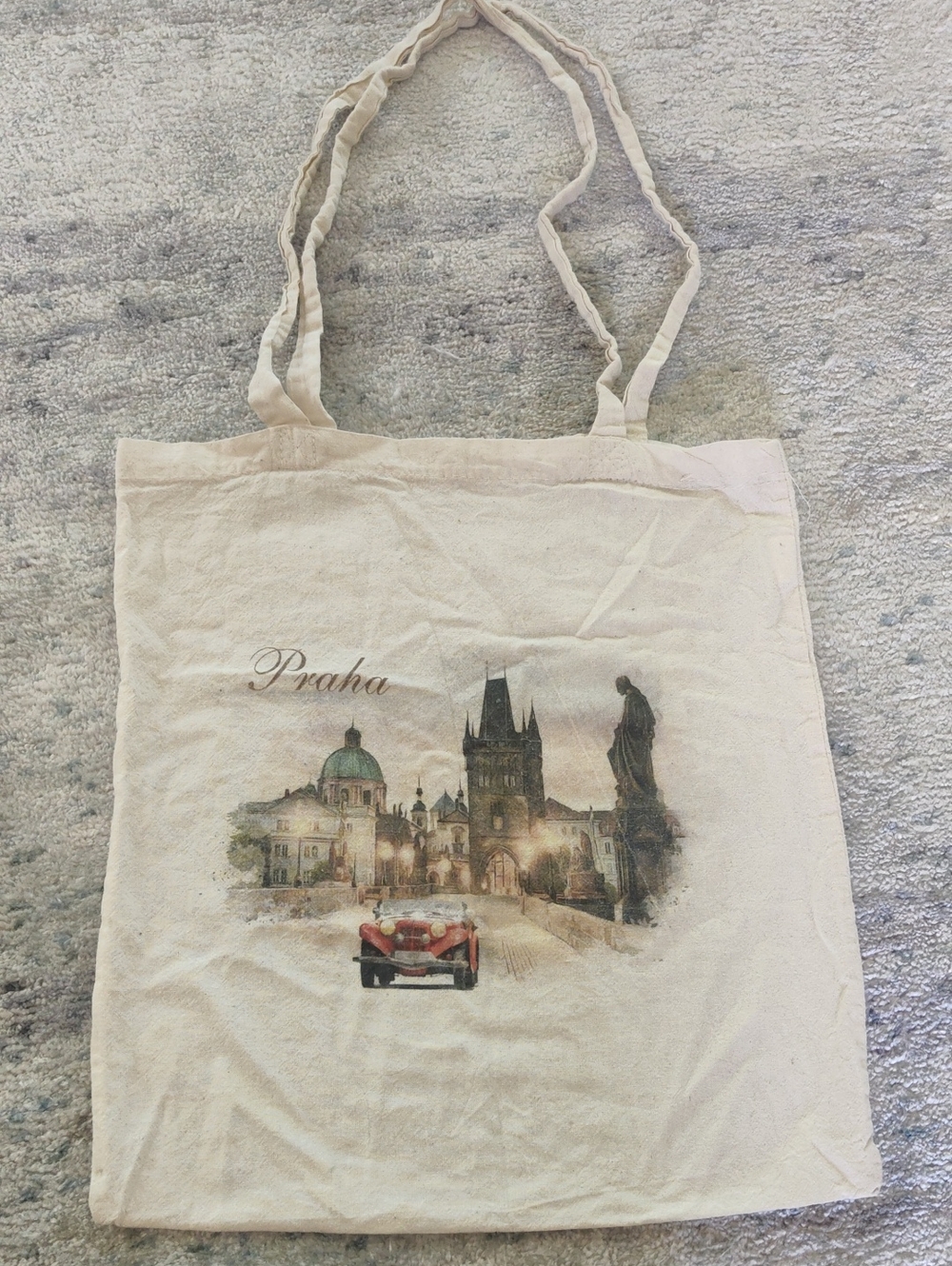 Canvas Tote Bag with Scenic Print Of Prague (Praha)